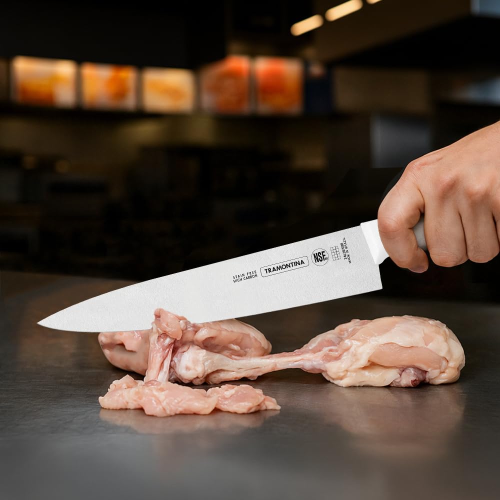 Professional Meat Knife – Stainless Steel Blade, Polypropylene Handle with Antimicrobial Protection, Comfort Grip, Dishwasher Safe