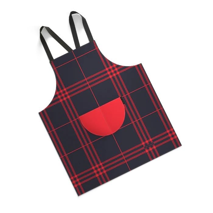 Apron, Cross-Back Design, Soft Cotton-Like Fabric, One Size, Lightweight Breathable Unisex with Front Pocket, for Cooking, and Daily Use
