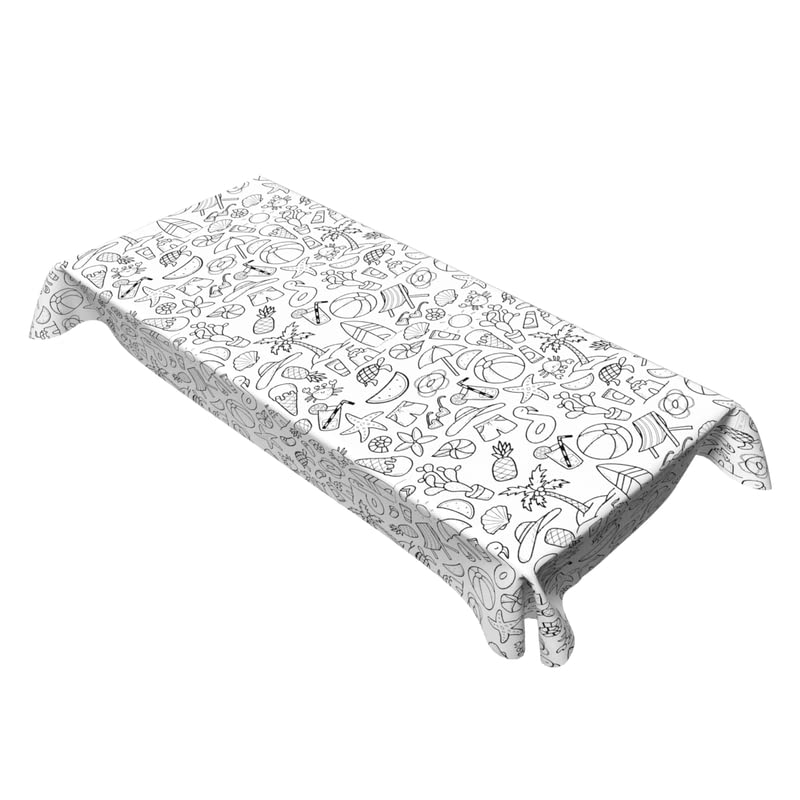 Coloring Canvas Junior Tablecloth, Water Repellent, Black & White, Multiple Designs & Sizes