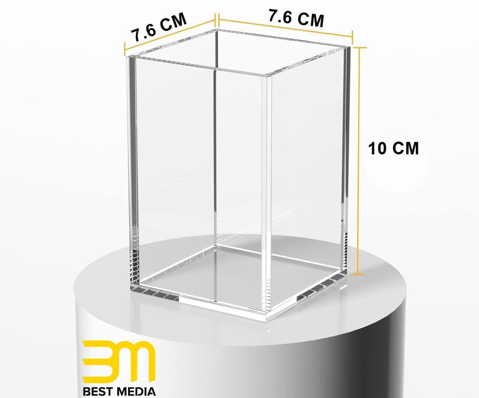 Clear Acrylic Pen Holder, 2-Pack Pencil and Stationery Organizer for Office Desk Accessories