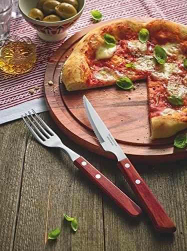 6-Piece Knife Set, Stainless-Steel Blades, Durable Treated Red Polywood Handles, Professional Kitchen Utensils for Cutting, Chopping, and Slicing
