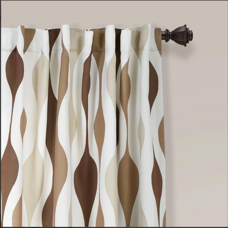 Light Filtering Window Curtain with Back Tab Design, Linen Velvet Fabric - 1 Piece