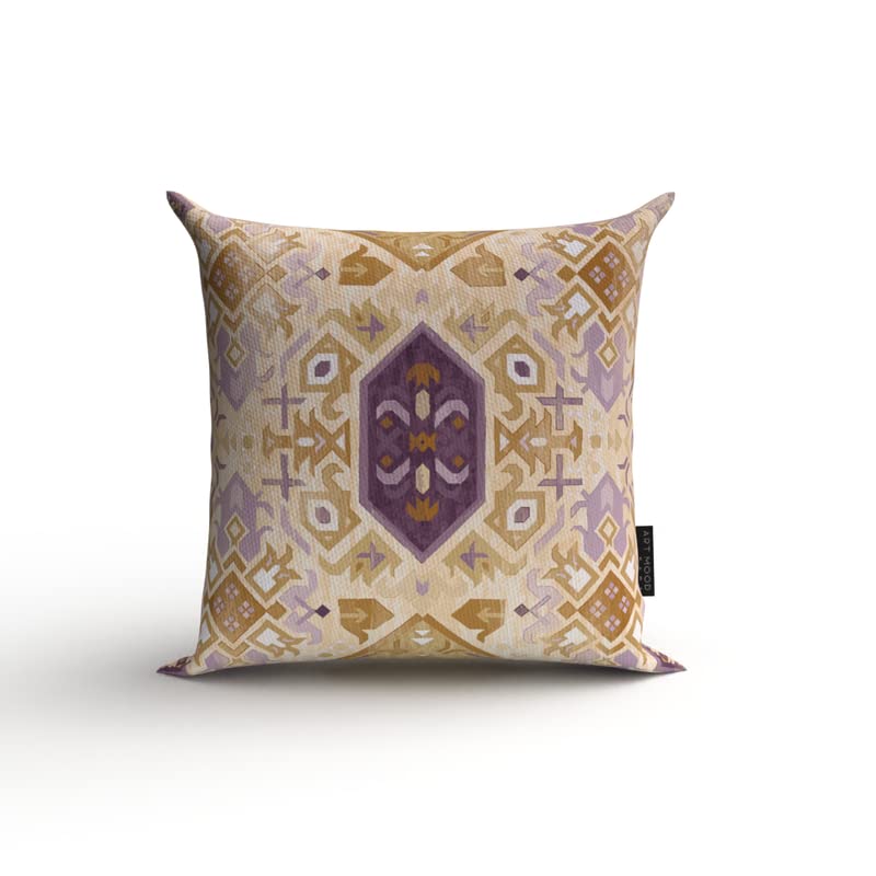 Bohos 1 Stripes Velvet Cushion Cover, a plush multicolor decorative pillow with a chic bohemian striped design, 40x40 cm, combines rich texture with a free-spirited and stylish pattern