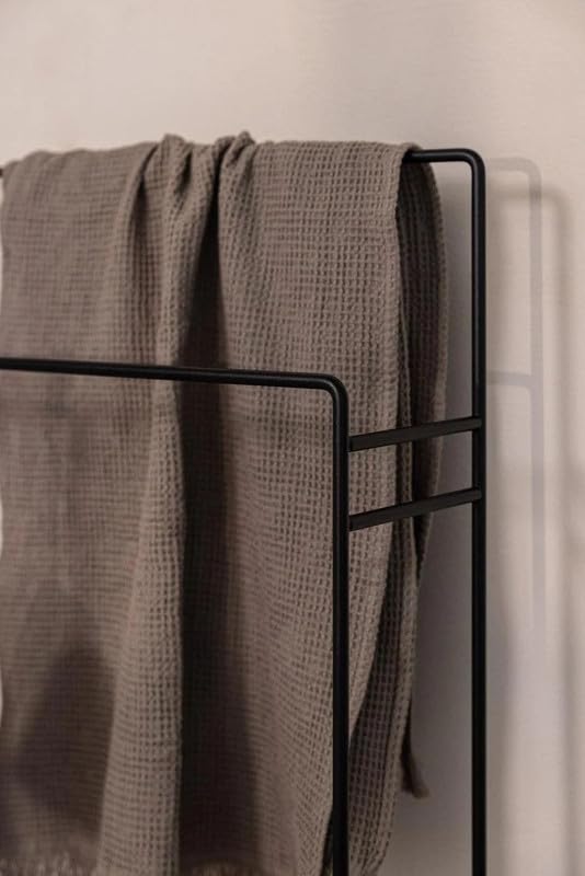 Modern Freestanding Steel Towel Rack Black 60L x 20W x 80H CM