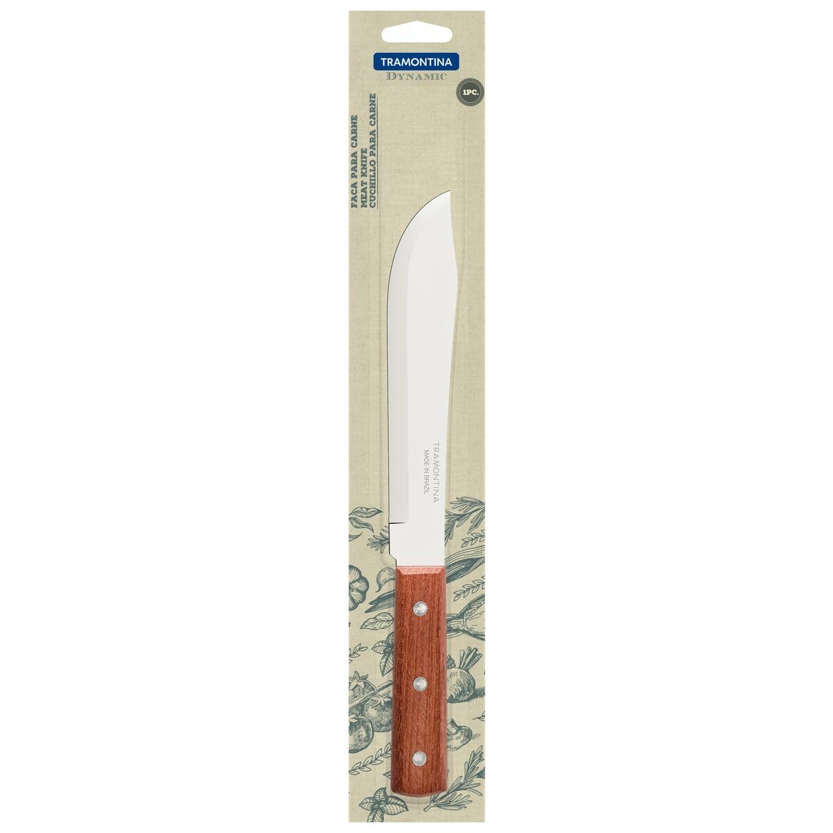 Dynamic Stainless Steel Kitchen Knife with Wooden Handle, 7-Inch Blade - Designed for High Performance and Durability, Ideal for Professional and Home Kitchens, Precision Crafted