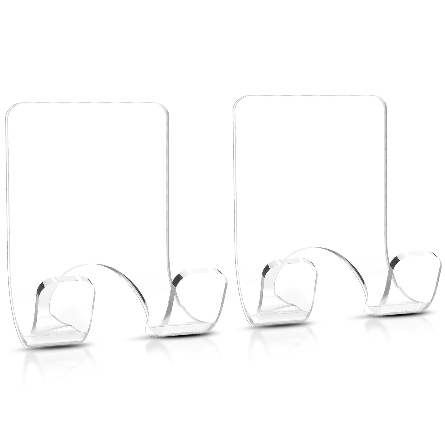 Clear Acrylic Adhesive Razor Holder Hooks 2 Pack, Waterproof His and Hers Shower Wall Organizer, Modern, For Bathroom and Bathtub Organization