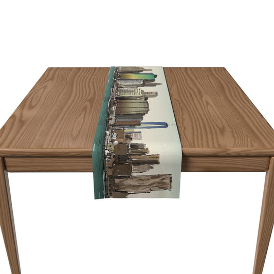 Canvas Ella Table Runner, a Durable Decorative Centerpiece with a Modern Artistic Design, 35x140 cm, Multicolor, perfect for an Abstract and Contemporary Dining Table Accent