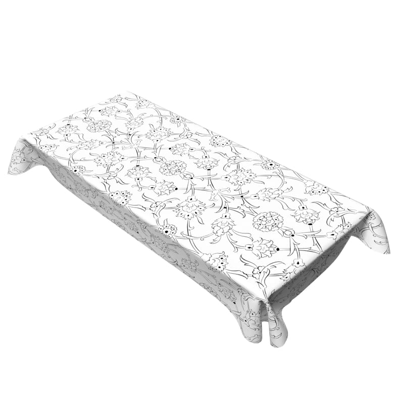 Coloring Canvas Junior Tablecloth, Water Repellent, Black & White, Multiple Designs & Sizes