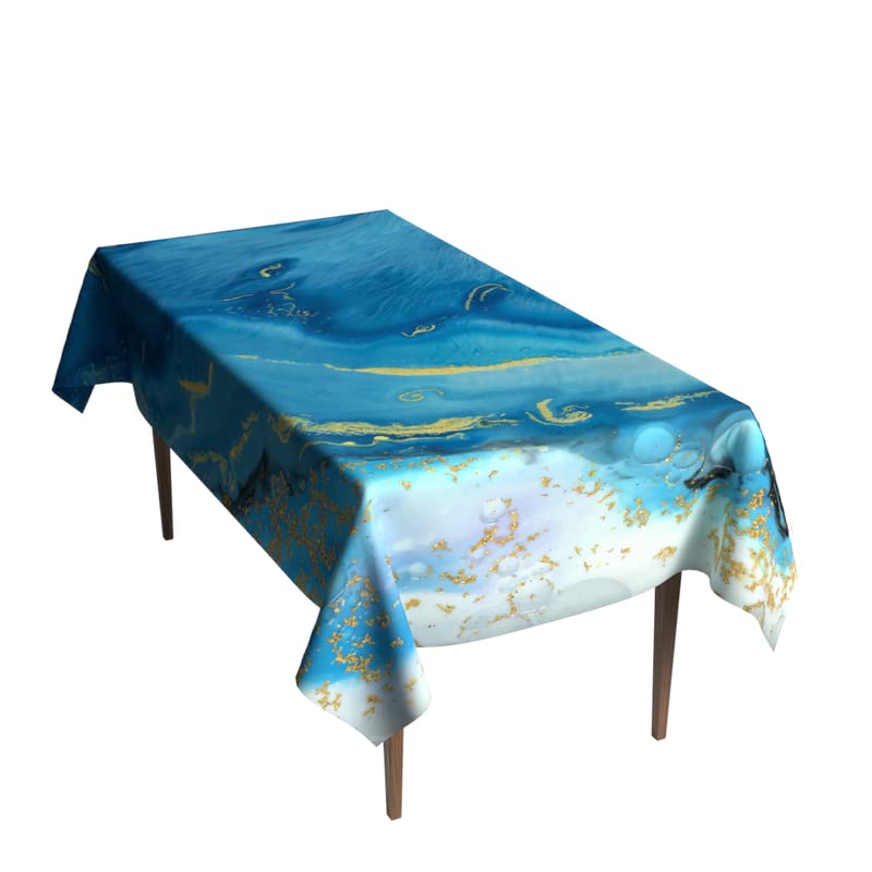 Blues Waterproof Tablecloth in a Solid Blue, a 140x300 cm Rectangular Table Cover made from Durable Spillproof Polyester, a Versatile and Stain-Resistant Protector for Everyday Dining