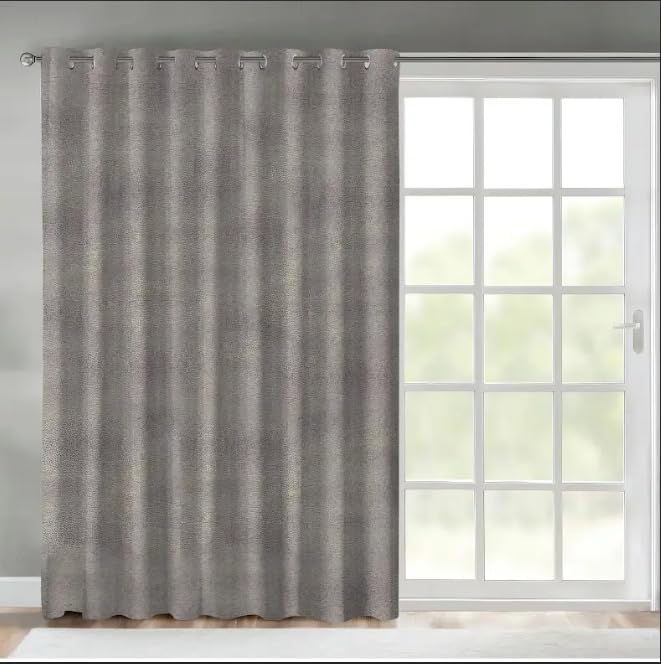 Faux Linen Textured Curtains Durable Fabric-Light Filtering Drapes forLiving Rooms Reception and Bedroom - Steel Grommets - Single Panel