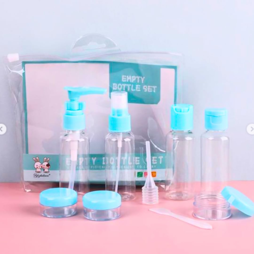 7-Piece Travel Bottles Set, Durable Reusable Transparent Plastic Bottles for Cosmetics, Perfume, and Skincare, Travel Kit for Women