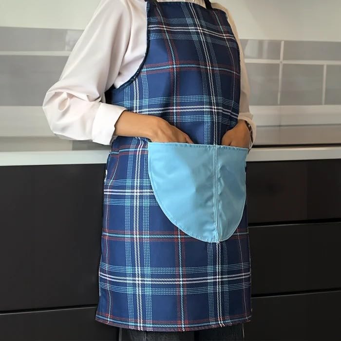 Apron, Cross-Back Design, Soft Cotton-Like Fabric, One Size, Lightweight Breathable Unisex with Front Pocket, for Cooking, and Daily Use