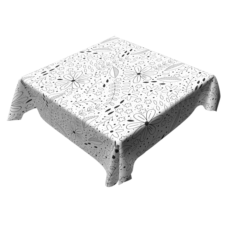 Coloring Canvas Junior Tablecloth, Water Repellent, Black & White, Multiple Designs & Sizes