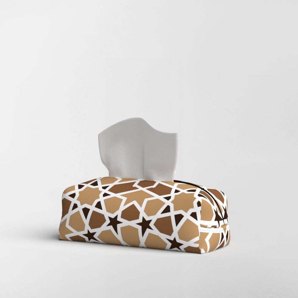 Fabric Tissue Box Cover Premium Fabric Tissue Holder With Leather Layer Inside for Home, Office, and Car Durable and Elegant Tissue Dispenser for Standard Tissue Boxes