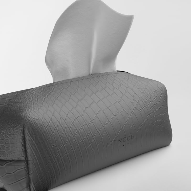 Leather Tissue Box Cover Premium Faux Leather Tissue Holder for Home, Office, and Car Durable and Elegant Tissue Dispenser for Standard Tissue Boxes