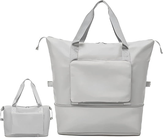 حقيبة سفر قابلة للطي بسعة كبيرة، حقيبة دافل خفيفة الوزن مقاومة للماء وقابلة للتمدد، حقيبة سفر قابلة للطي من قماش أكسفورد، حقيبة رياضية للصالة الرياضية في عطلة نهاية الأسبوع للسفر والعطلات