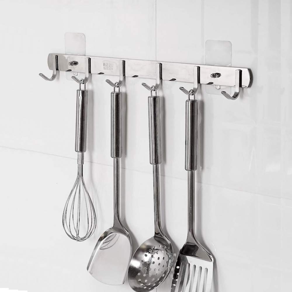 DKKO 10pcs Adhesive Wall Hook Screws Non-Trace Non-Rust No Drilling Stickers Nail Wall Mount Hanging Nails Without Screwdriver for Shower Bathroom Kitchen Storeroom Installation