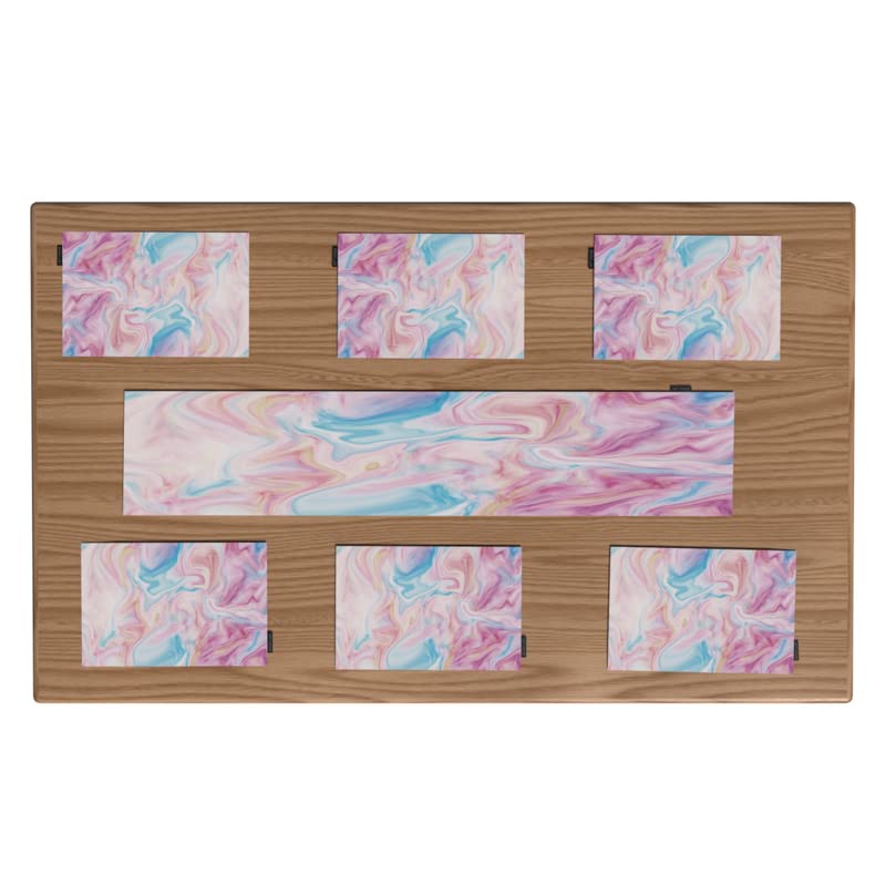 مجموعة مفارش طاولة من القماش الرخامي من بينكي، مكونة من 6 قطع، متعددة الألوان، كل قطعة 45×30 سم، متينة وقابلة للغسل بتصميم رخامي وردي عصري لإضفاء لمسة جمالية أنيقة وعصرية على طاولة الطعام