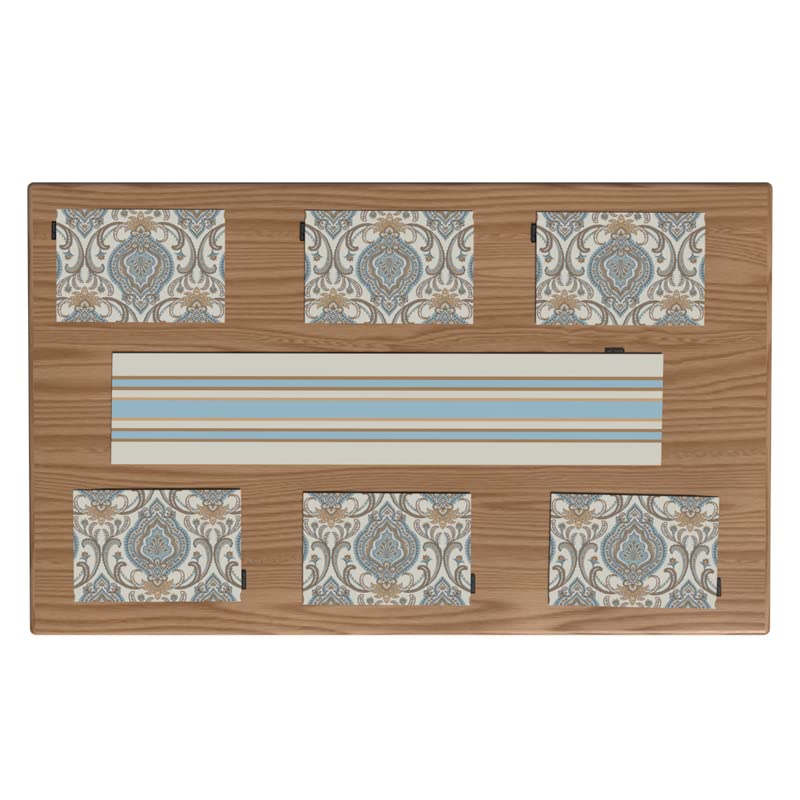 مجموعة مفارش طاولة من القماش الملكي مكونة من 6 قطع، مفارش طاولة متعددة الألوان، كل منها 45 × 30 سم، متينة وقابلة للغسل بنمط متطور، مثالية لإنشاء منظر طاولة أنيق وفخم