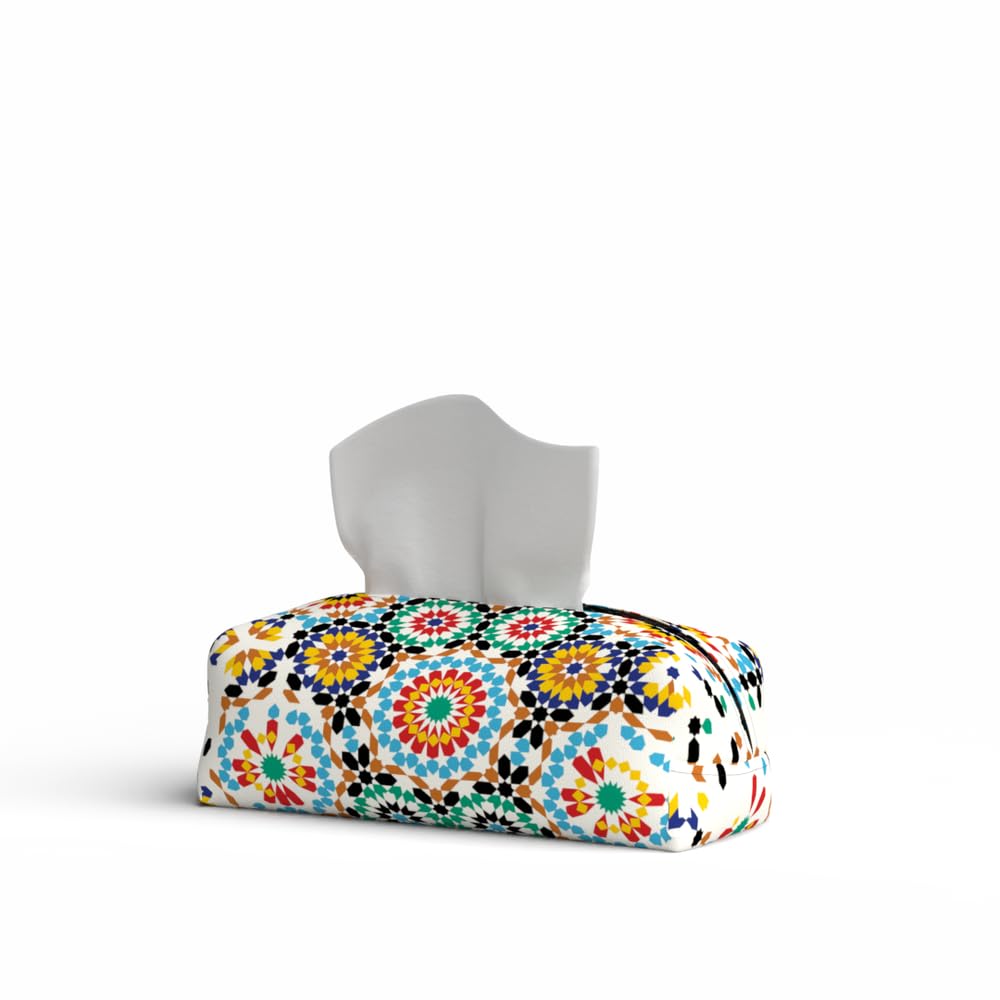 Fabric Tissue Box Cover Premium Fabric Tissue Holder With Leather Layer Inside for Home, Office, and Car Durable and Elegant Tissue Dispenser for Standard Tissue Boxes