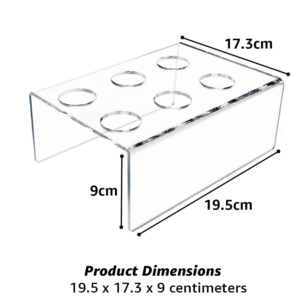 Ice Cream Cone Holder Stand, 2-Piece Acrylic Stand with 6 Holes per Stand, Display Holder for Ice Cream Cones, Crisp Tube Cones, Dessert Tables, Buffet Presentations and Party Events, Clear