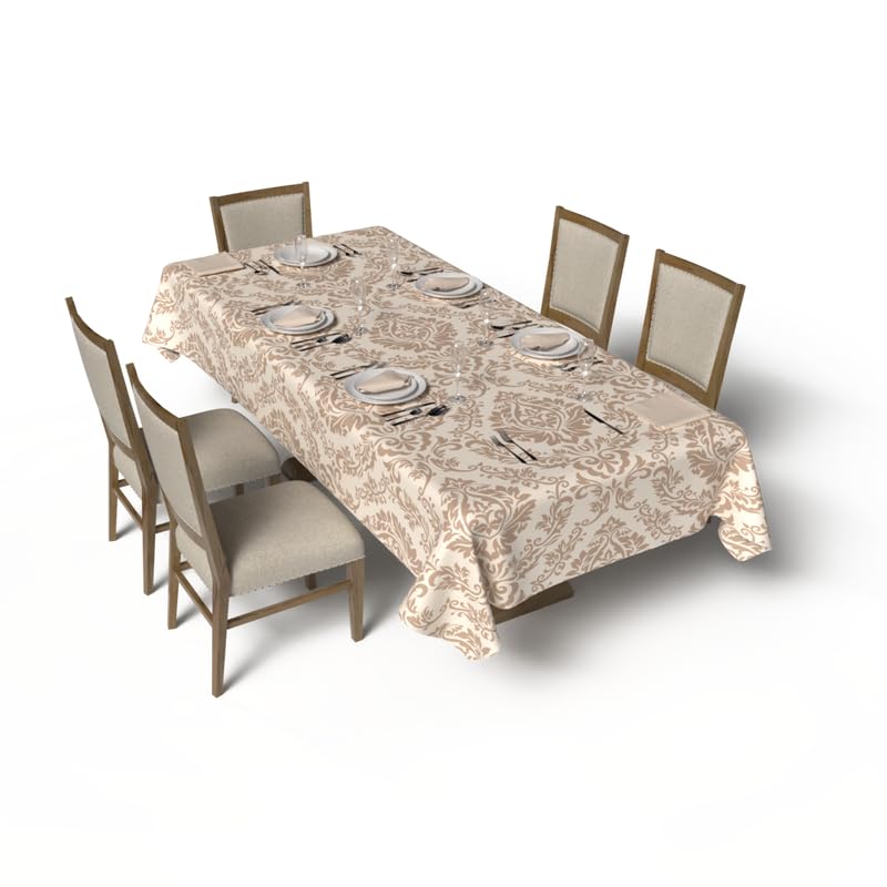 Sophia Tablecloth and Napkins Set - 6 Pieces - Satin Material