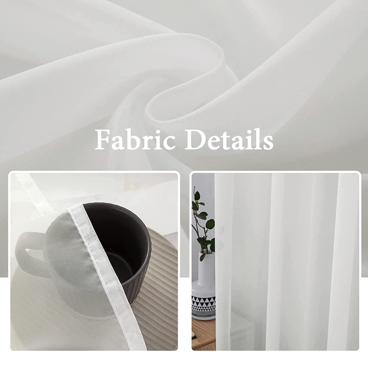 Luxury Voile Chiffon Curtains- Steel Grommets Luxury Fabric – 1 piece