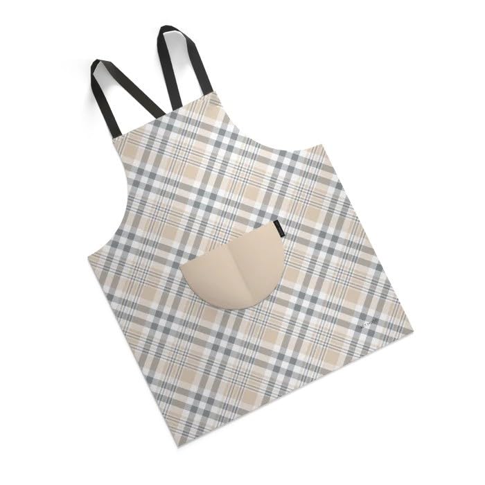Apron, Cross-Back Design, Soft Cotton-Like Fabric, One Size, Lightweight Breathable Unisex with Front Pocket, for Cooking, and Daily Use