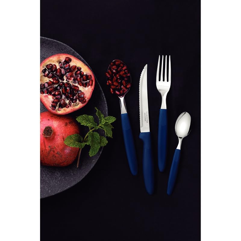 Ipanema Flatware Set, Stainless Steel Blades, Polypropylene Handles, 24-Piece Cutlery for Dining and Everyday Use, Durable and Dishwasher Safe