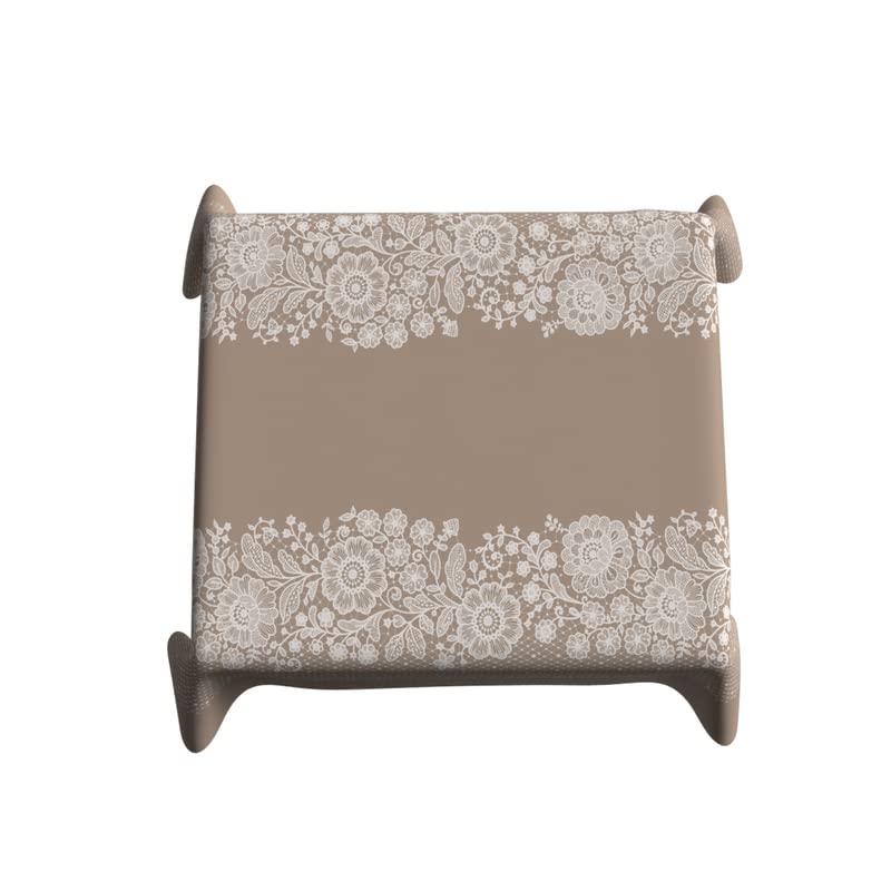 Slate Waterproof Tablecloth in a Modern Beige & White Design, 140x140 cm Square, a Spillproof and Stain-Resistant Polyester Table Cover perfect for Protecting your Contemporary Table