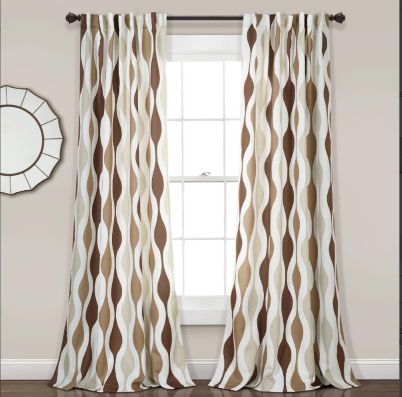 Light Filtering Window Curtain with Back Tab Design, Linen Velvet Fabric - 1 Piece