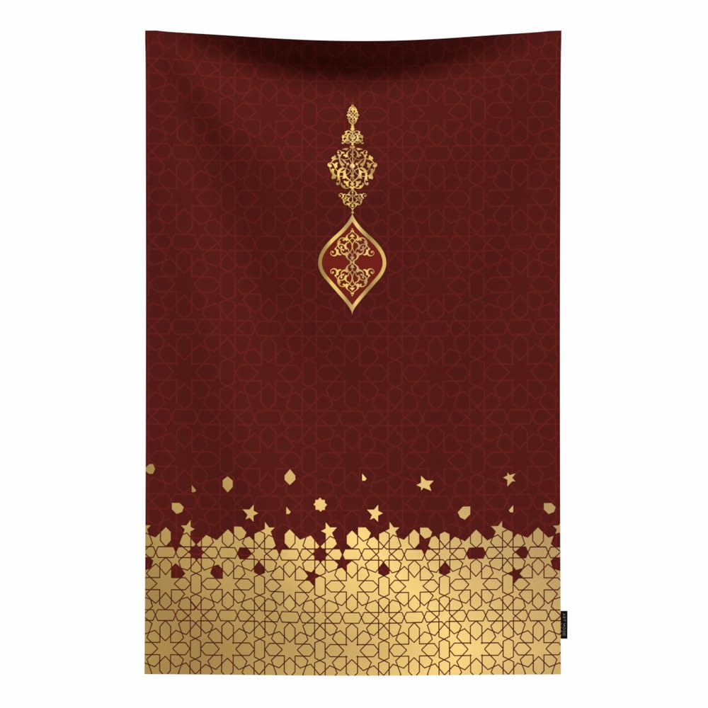 Al Hudda Soft Premium Velvet Prayer Mat - Prayer Rug Designed With Classic And Islamic Art Inspiration - High-Quality Soft, Comfortable