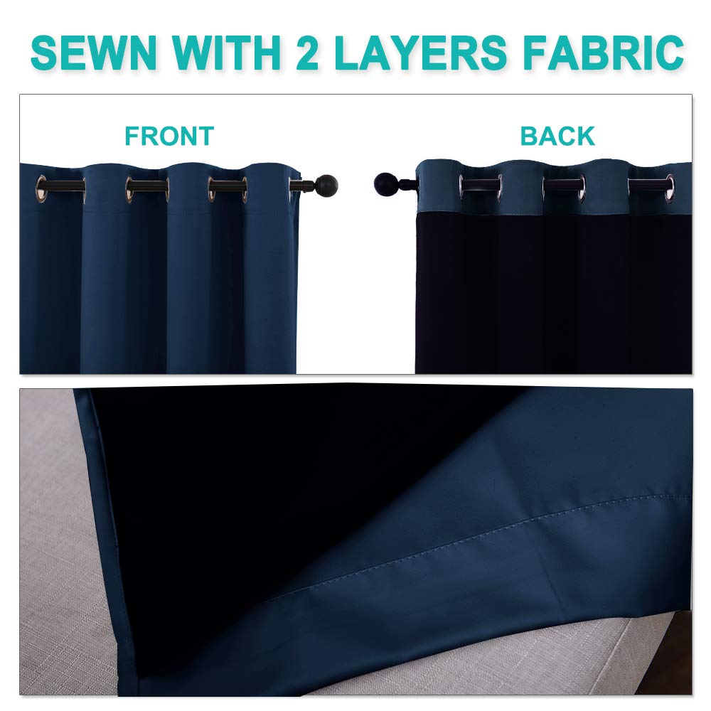 100% Blackout curtains - thermal insulated blackout fabric - two layers fully darkness curtain