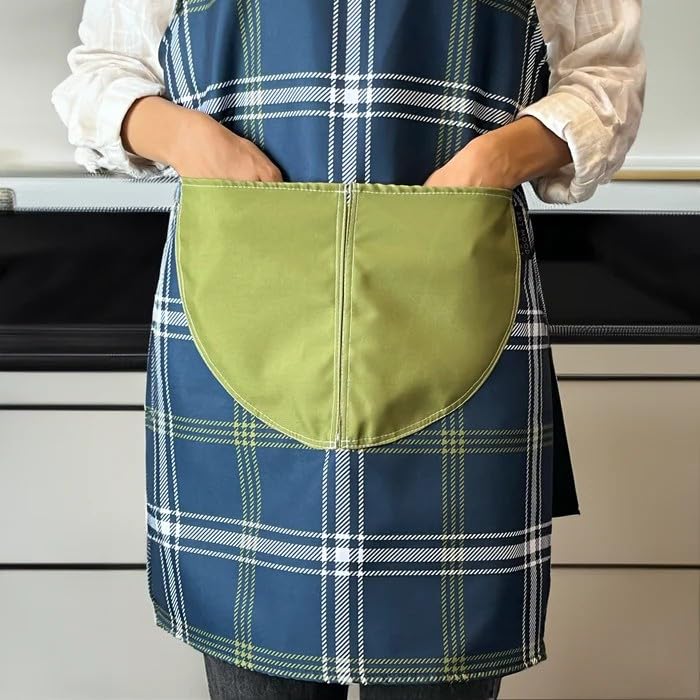 Apron, Cross-Back Design, Soft Cotton-Like Fabric, One Size, Lightweight Breathable Unisex with Front Pocket, for Cooking, and Daily Use