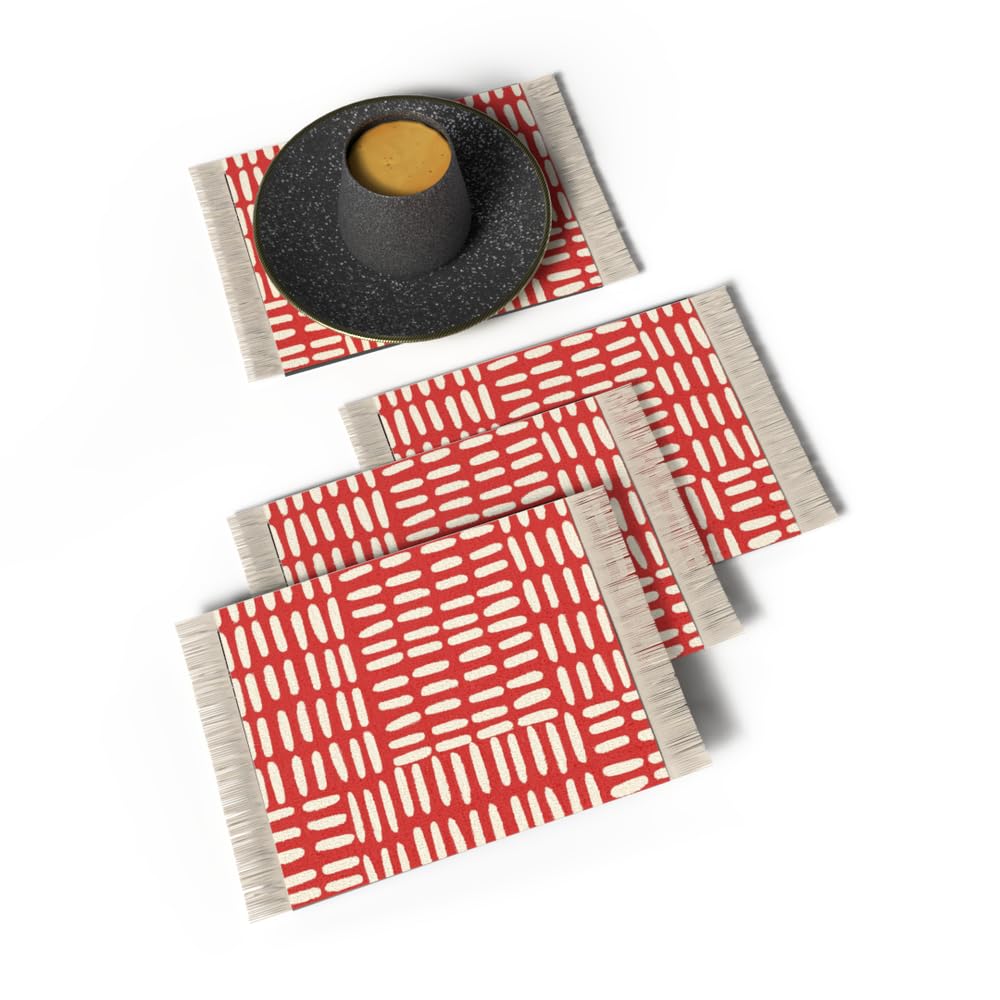Rug Coaster - Elegant and Durable Mini Rug Coasters for Coffee Table, Dining, and Home Decor - Ultra-Soft Microfiber Polyester - Set Of 4