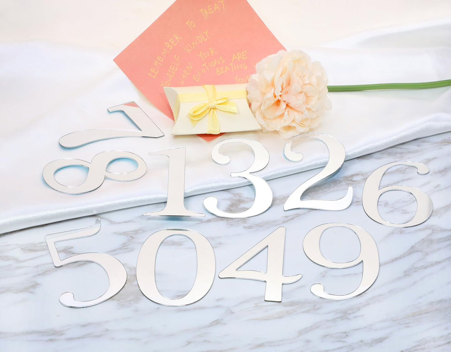 Acrylic Number Cake Toppers, Mirror Finish 0–9 Picks, 9.5 cm Height, Ideal for Birthday Wedding Graduation Anniversary Decorations