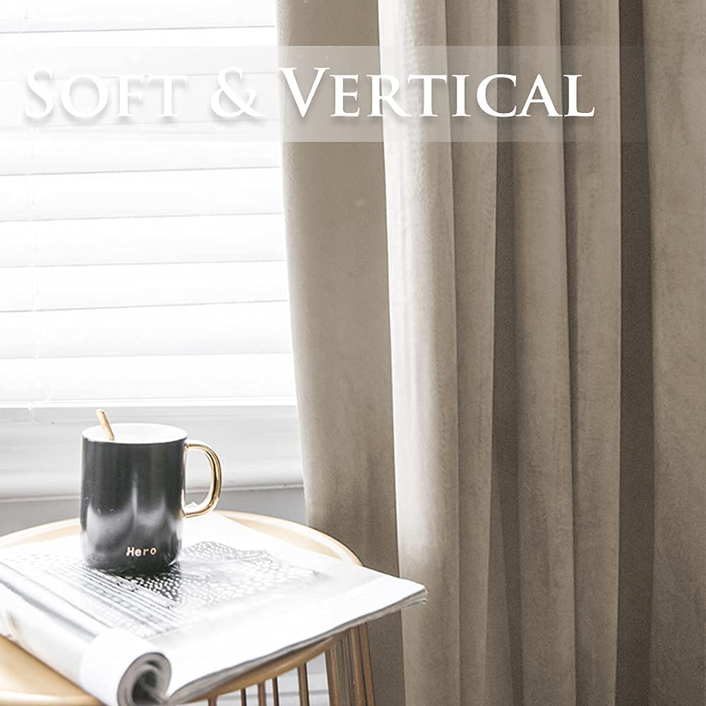 Elegant Velvet Curtains - Thermal Insulated Curtains for Living Room,steel Grommets - Light Blocking Shades - 2 panels