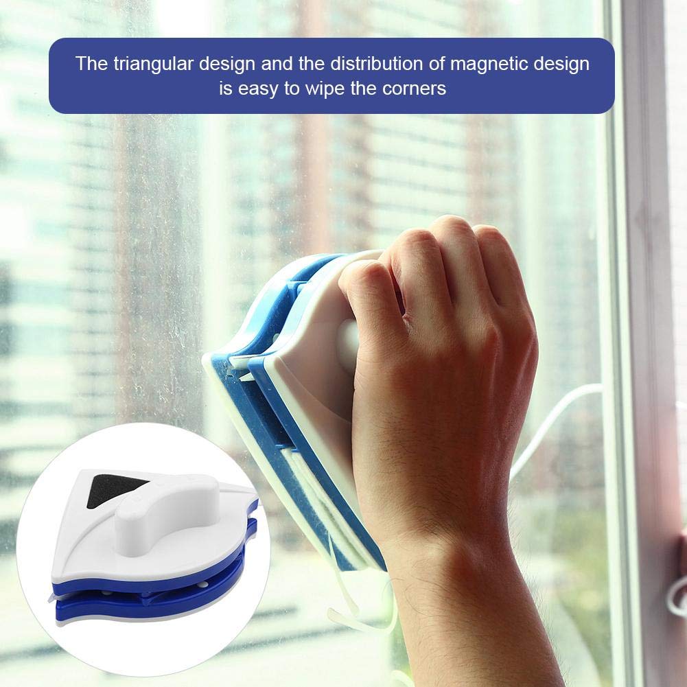 Brrnoo Magnetic Window Cleaner, Double-sided Glass Wiper Cleaner, Ultra-Strong Both Side Glass Surface Cleaning Brush Wiper Tools with Ergonomic Handle (3-8mm)