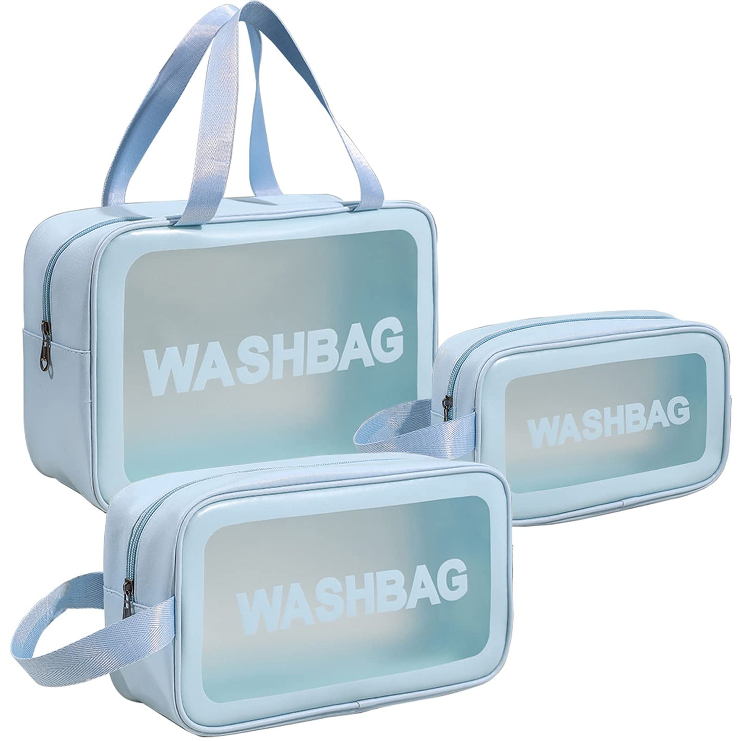 Clear Toiletry Bag Set of 3, Transparent Makeup Cosmetic Bags, Travel Wash Pouch for Women,Waterproof Organizer for Toiletries, Skincare, and Accessories