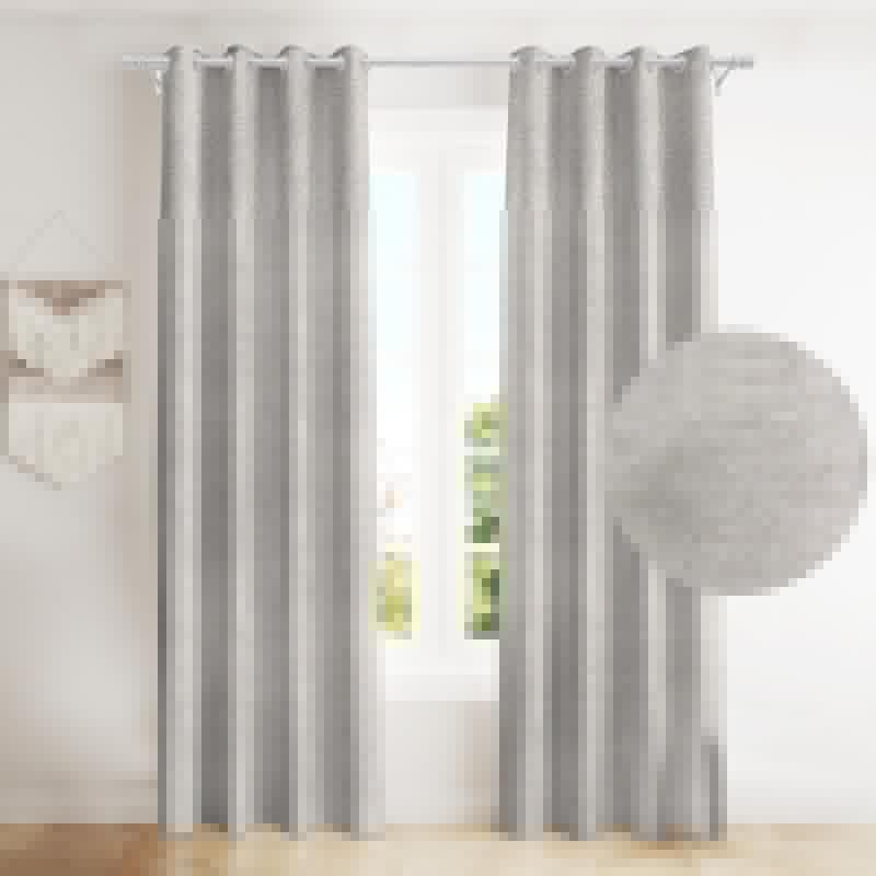 Natural Linen Curtains & Drapes with Steel Grommets, providing Semi-Sheer privacy and Light Filtering for Bedroom-Living Room. 2 Pieces
