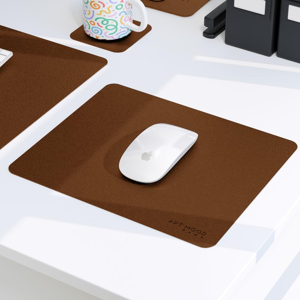 Leather Office Set - Premium Faux Leather Desk Accessories with Elegant Detailing, Perfect for Organizing Home Office or Professional Workspace