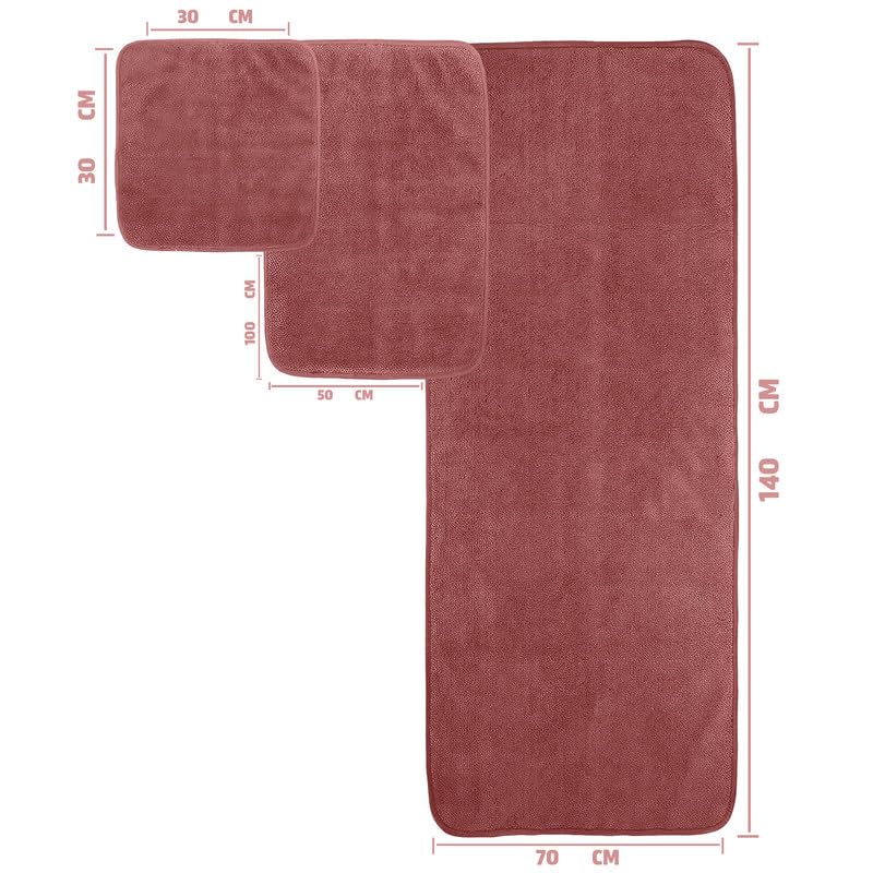 4-Piece Towel Set, 100% Cotton ? Includes 1 Bath Towel 140 cm x 70 cm, 1 Hand Towel 100 cm x 50 cm, 2 Washcloths 30 cm x 30 cm, Quick Dry, Super Soft, Highly Absorbent, No Fade, Coral