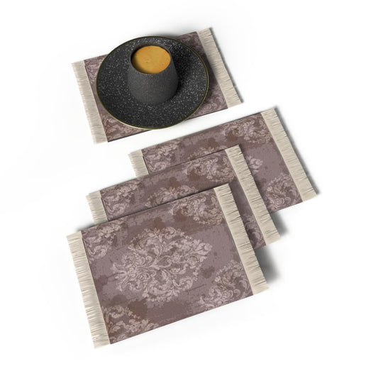 Rug Coaster - Elegant and Durable Mini Rug Coasters for Coffee Table, Dining, and Home Decor - Ultra-Soft Microfiber Polyester - Set Of 4