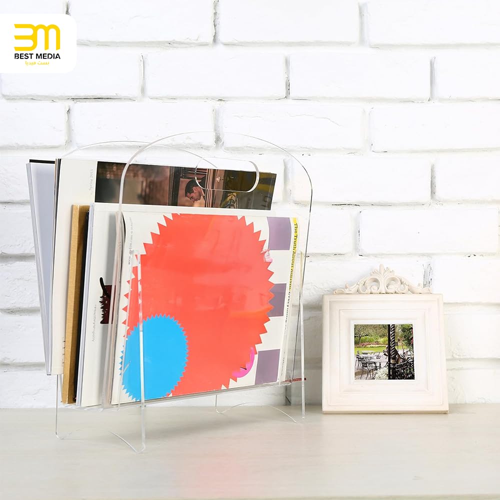 Clear Acrylic Magazine Holder, Desktop Display Stand for Documents, Files, Folders, Office and Home Organization