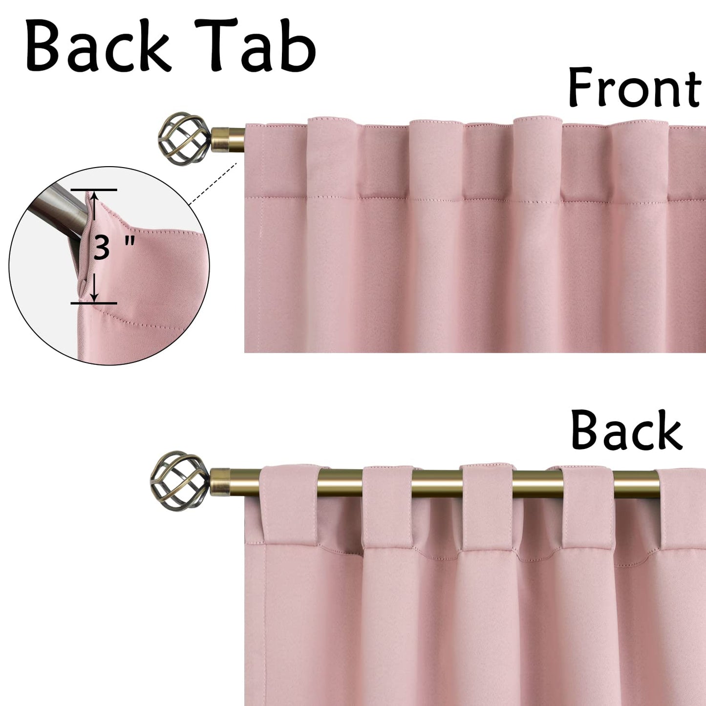 Elegant Blackout Curtains-Back Tap design-thermal Insulated fabric-for room Darkness - 1 Piece