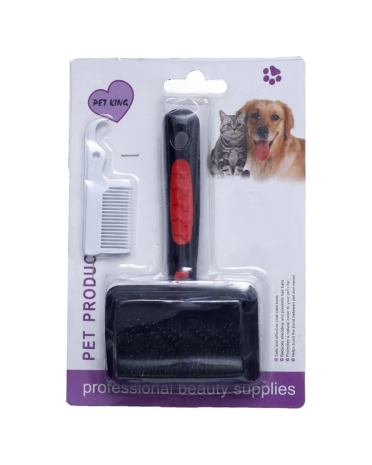 Pet King Brush For Cats & Dogs - Black, 2725611598842