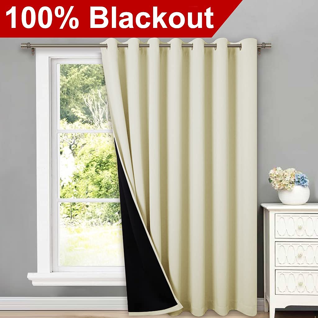 100% Blackout curtains - thermal insulated blackout fabric - two layers fully darkness curtain