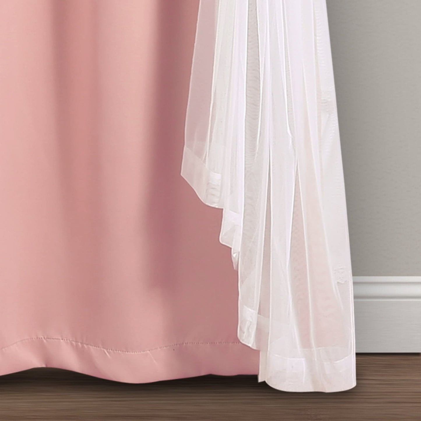 Voile Sheer Panel Pair with Insulated Blackout Room Dark,Rich steel Grommet, Set of 1 Panel