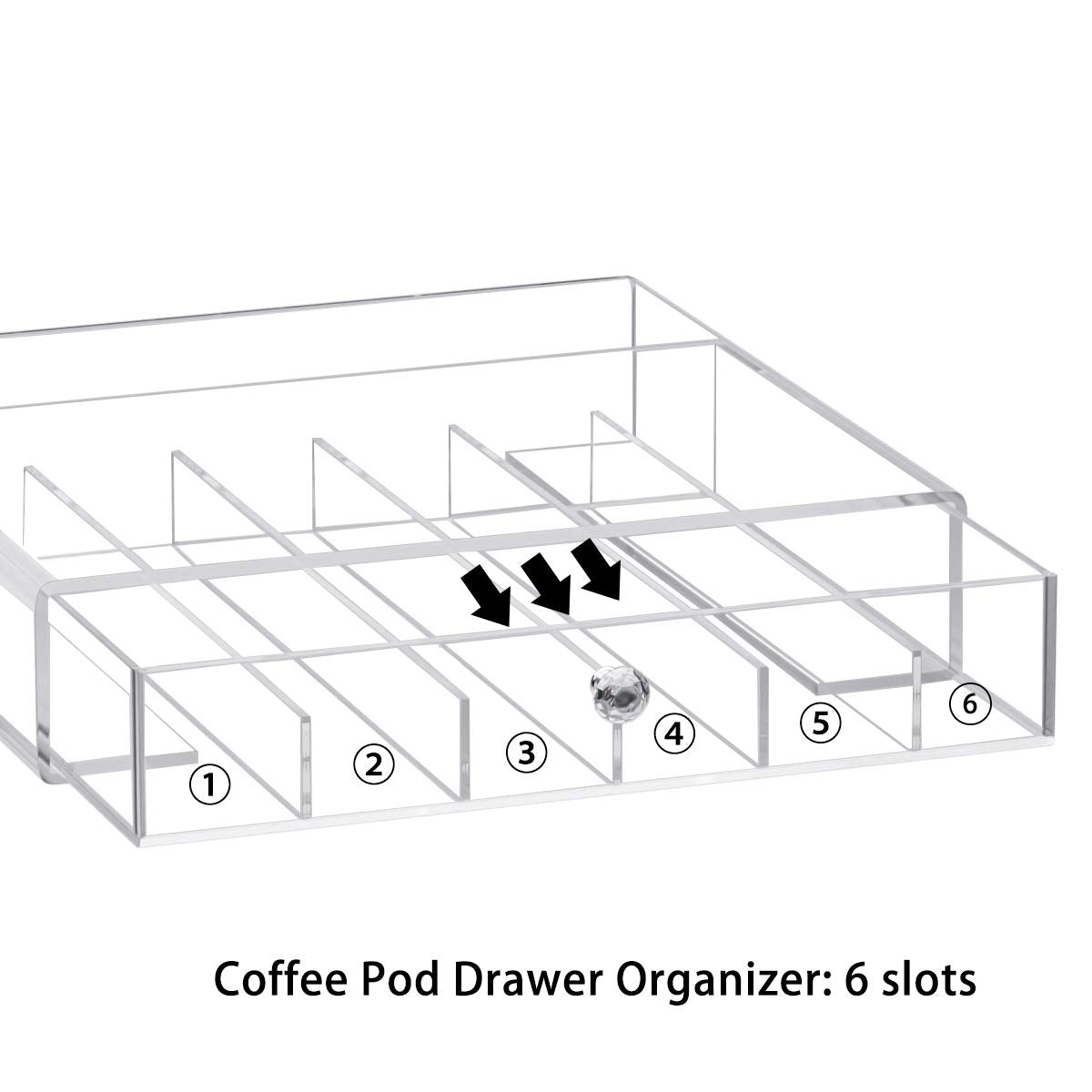 Acrylic K-Cup Holder with Drawer, Clear Pod Organizer Case, Holds up to 36 Capsules, Space-Saving Storage Drawer for Kitchen Counter, Coffee Station, and Office Use