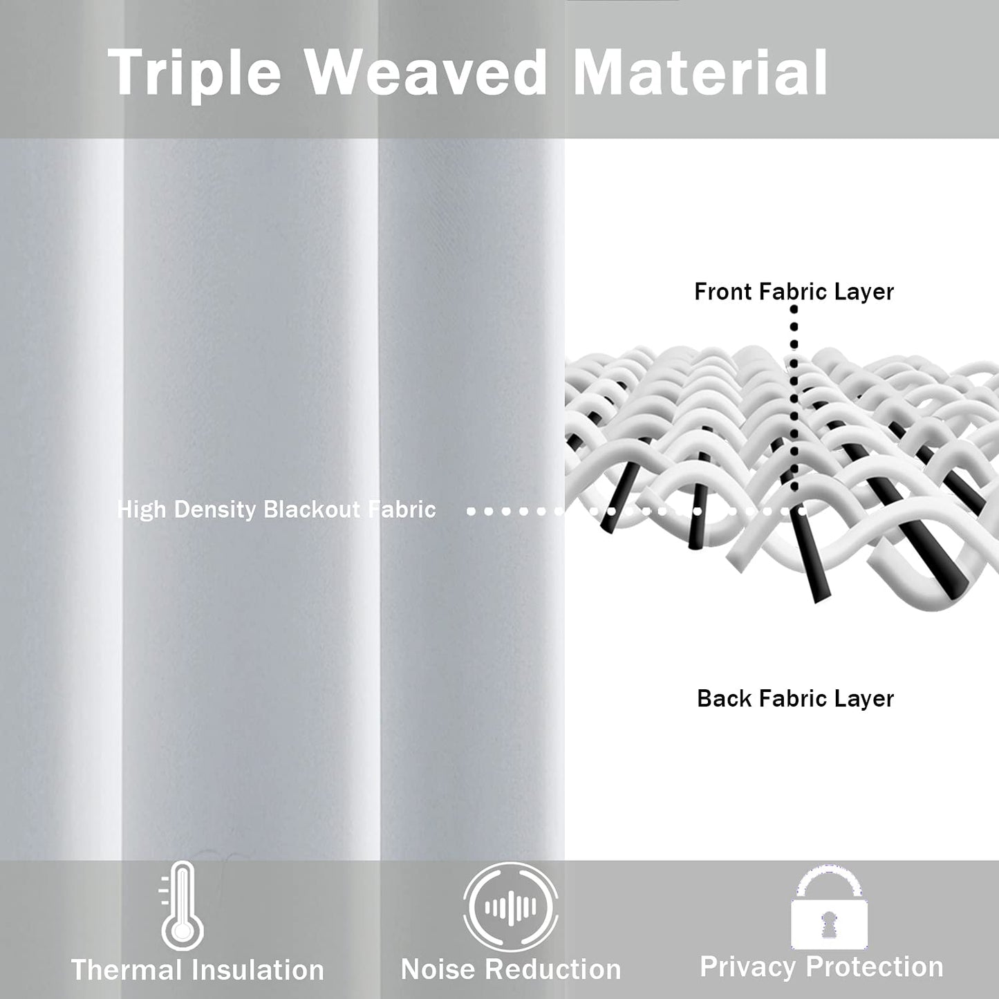 Blackout Curtains for Bedroom - Thermal Insulated Room Darkening Noise Reducing- cover pocket design - 1 panel with tie-pack